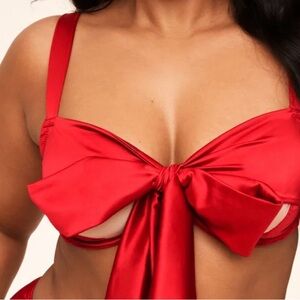 Adore Me Red Satin Bra - NWT